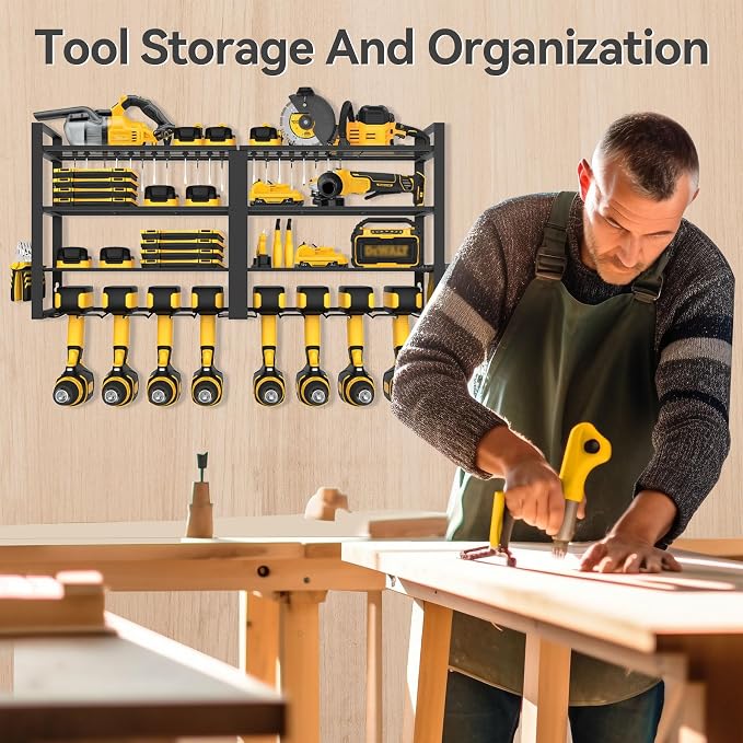 Power Tool Organizer Wall Mount, 4 Layer Heavy Duty Metal Power Tool Storage - Image 6