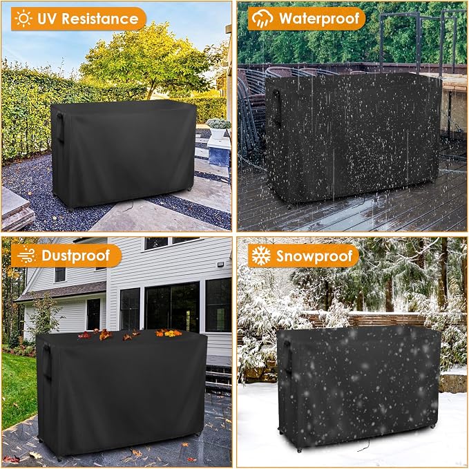 Kingling Outdoor Table Cover for Outdoor Bar Table, 73 Inch Waterproof Bar - Image 6