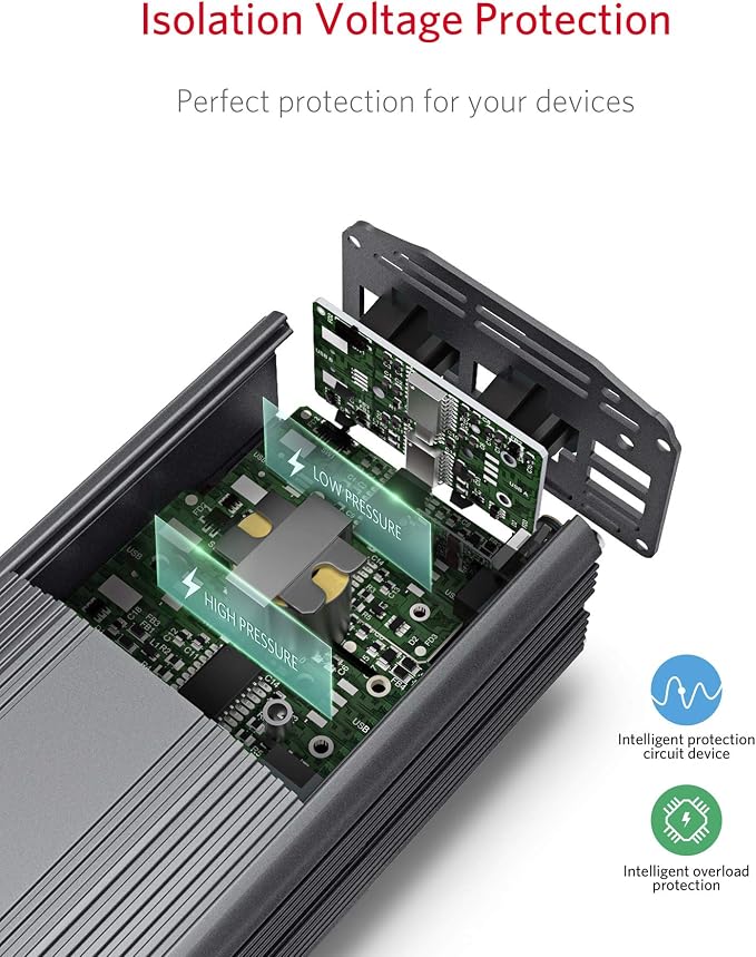 BESTEK 500W Power Inverter DC 12V to 110V AC Converter - Image 3