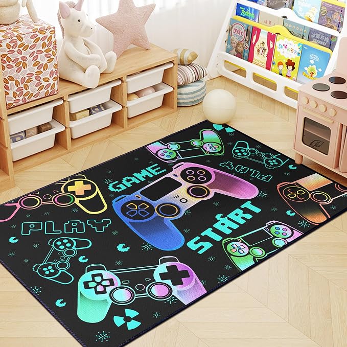 Play Gaming Rug for Bedroom Gamer Mat Gamepad for Boys Room 3x4 for Playroom - Image 7