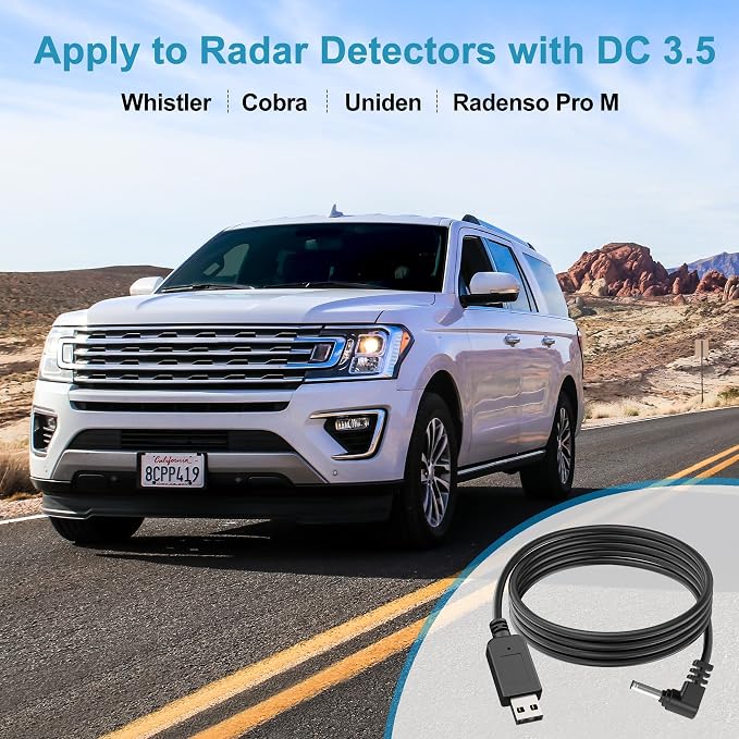 Radar Detector Cable, USB to DC3.5 Plug Cable, Replacement Radar Detectors - Image 6
