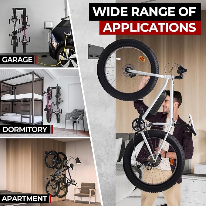Fat Tire Bike Rack Wall Mount Garage Storage, Fat Tire Bike Storage Rack - Image 4