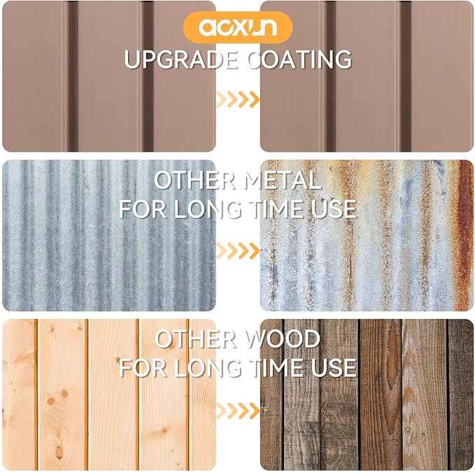 Aoxun 6x3.9 FT Shed Metal Outdoor Storage Shed Garden Shed - Image 3