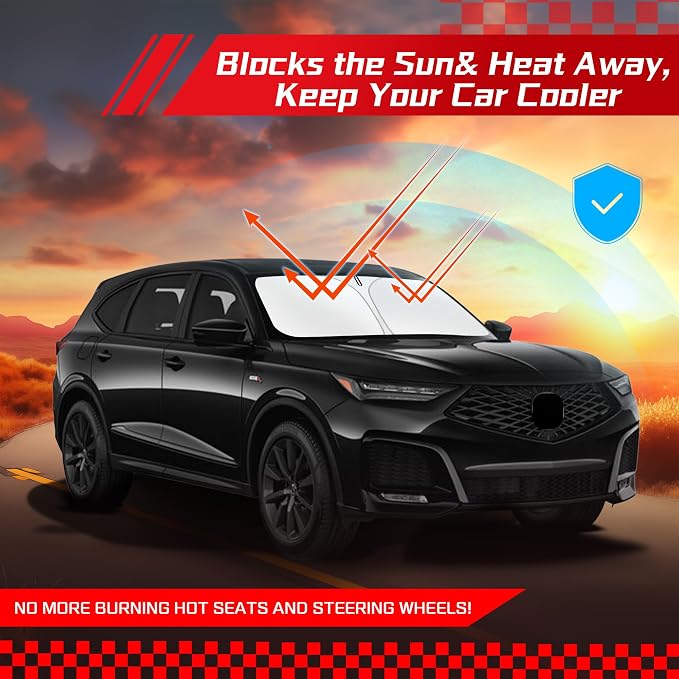 ARISMOTOR Windshield Sun Shade for Acura MDX 2021-2025, Custom Fit Foldable - Image 7