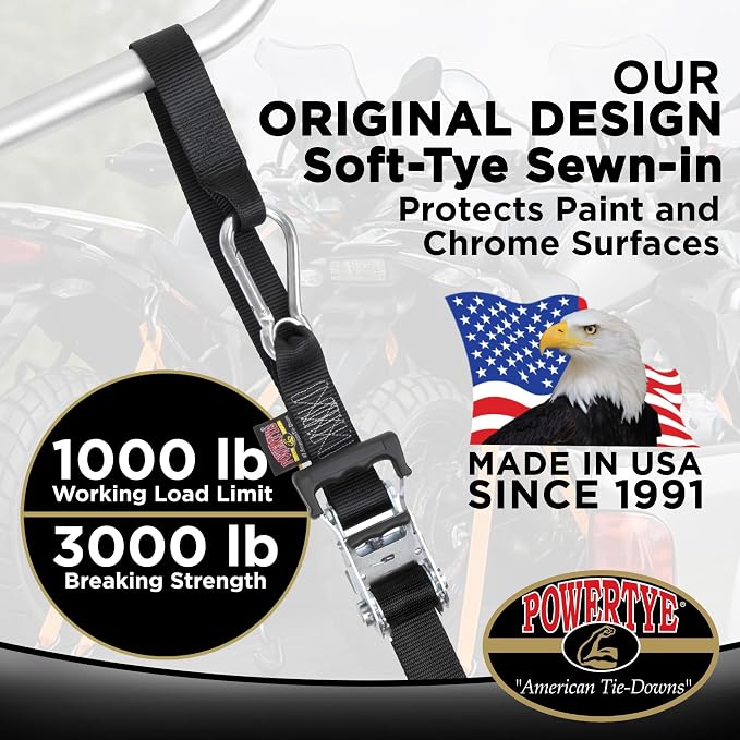 PowerTye - Made in USA - Heavy Duty Ratchet Tie Down Straps - Image 2