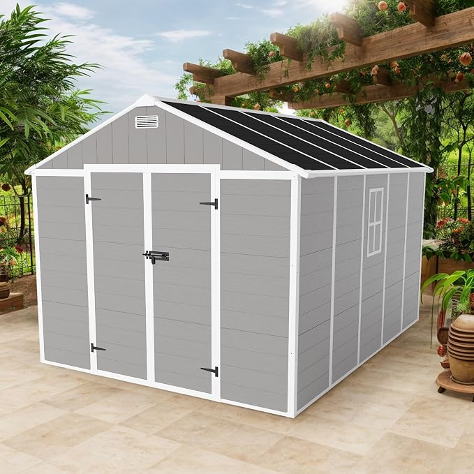 Resin Storage Shed 10x8 ft, Large Outdoor Sheds - Image 8