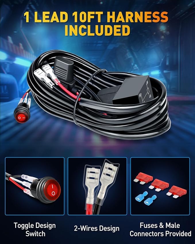 NAOEVO 12 Inch LED Light Bar, 300W 30000LM LED Offroad/Driving/Fog Lights - Image 7