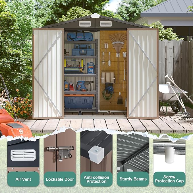 6x4 FT Outdoor Storage Shed - Image 3