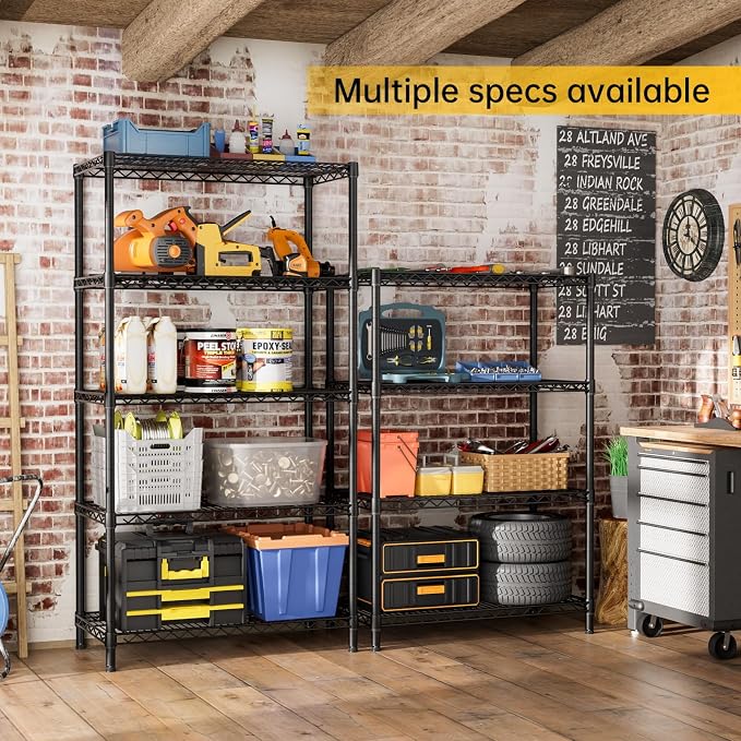 SINGAYE 4 Garage Heavy Duty Shelving Unit Kitchen Pantry Close Home Organizers - Image 4