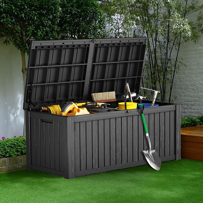 180 Gallon Resin Deck Box, Waterproof Outdoor Storage Bin - Image 9