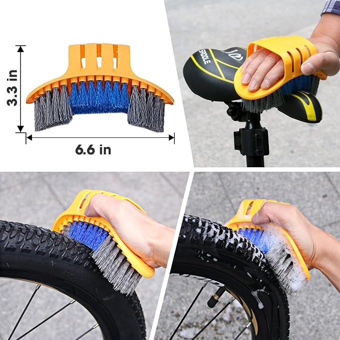 7pcs Bicycle Bike Cleaning Tools Set, Bike Clean Brush Kit Suitable - Image 4