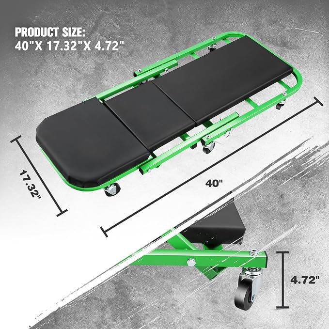 DNA MOTORING 40 Inches Folding 2 in 1 Rolling Z Creeper, Adjustable Roller - Image 5