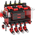 Power Tool Organizer Wall Mount wtih Charging Station, 4 Drill Holder Wall Mount by CFMASTER