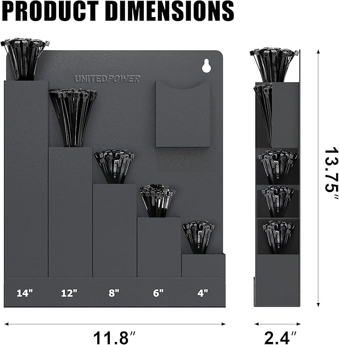 UNITEDPOWER Cable Tie Holder, Wall Mount Storage Rack Organizer - Image 5