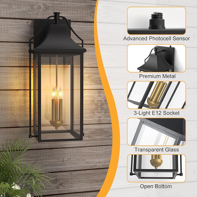 - Outdoor Wall Lights Fixtures, Large Size Dusk to Dawn Waterproof - Image 6