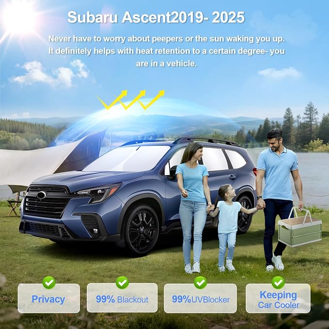 8pcs Car Window Shades for Subaru Ascent 2019-2024 2025 Accessories, Windshield - Image 2