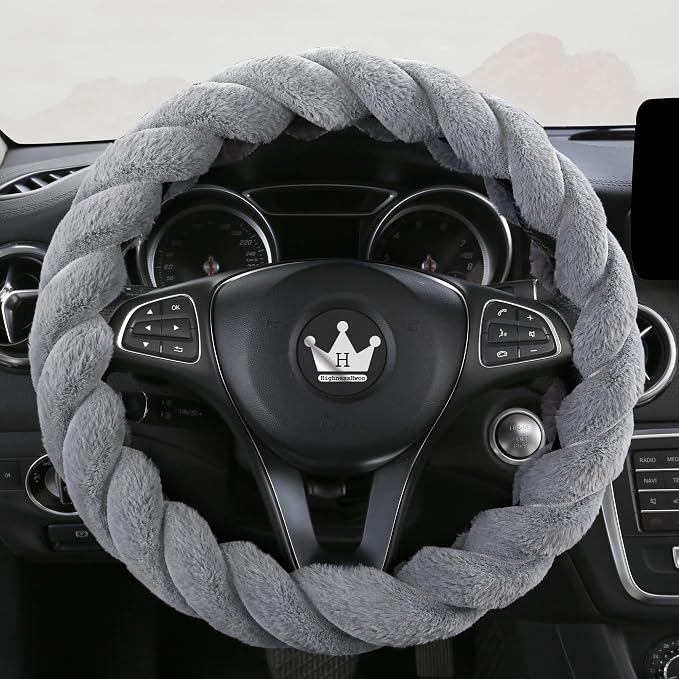 Luxury Fluffy Winter Car Steering Wheel Cover - Image 2