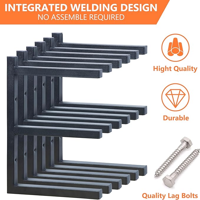 Wood Storage Racks with 3 Level, Garage Organizer Lumber Storage Rack Wall - Image 7