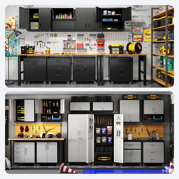 Metal Tool Cabinet, Garage Storage Cabinet System, Wall Cabinet & Locking - Image 5