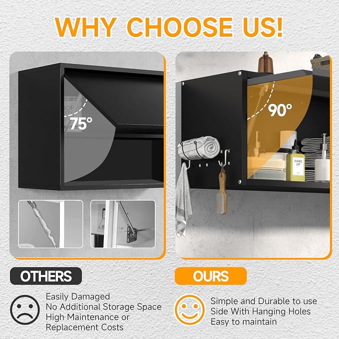 Metal Garage Wall Cabinet with Doors Side with Holes, 13.8" H 1 Door Small Wall - Image 6