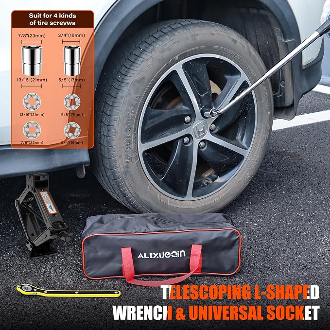 Scissor Jack for Car, 2 Ton Car Jack Kit for Sedan, Universal Tire Changing Kit - Image 4