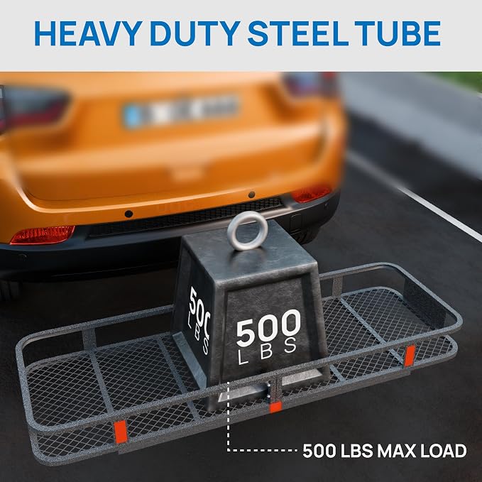 Bonnlo 60''X 20''X6'' Folding Hitch Mount Cargo Carrier Basket - Image 6