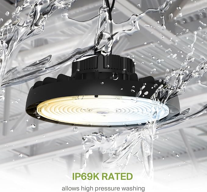 ASD LED High Bay UFO Light Fixture, Commercial Shop Lighting | 3CCT, IP69K - Image 6