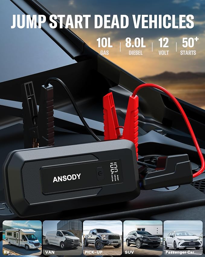 3000A Peak Car Jump Starter, Battery Booster - Image 2