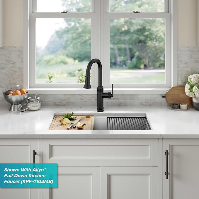 KRAUS Kore Workstation 30-inch Undermount 16 Gauge Stainless Steel Kitchen Sink - Image 14