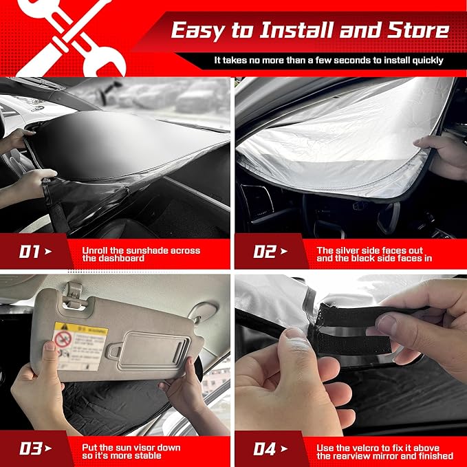 ARISMOTOR Windshield Sun Shade for Kia Carnival 2022-2025 2026, Custom Fit - Image 6