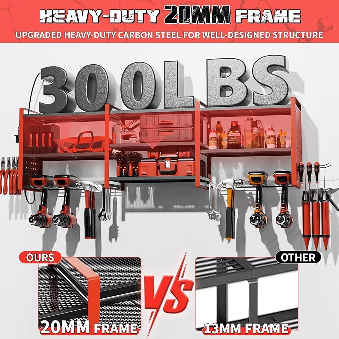 Power Tool Organizer with Charging Station Wall Mount, 3 Layer Expanded Heavy - Image 6