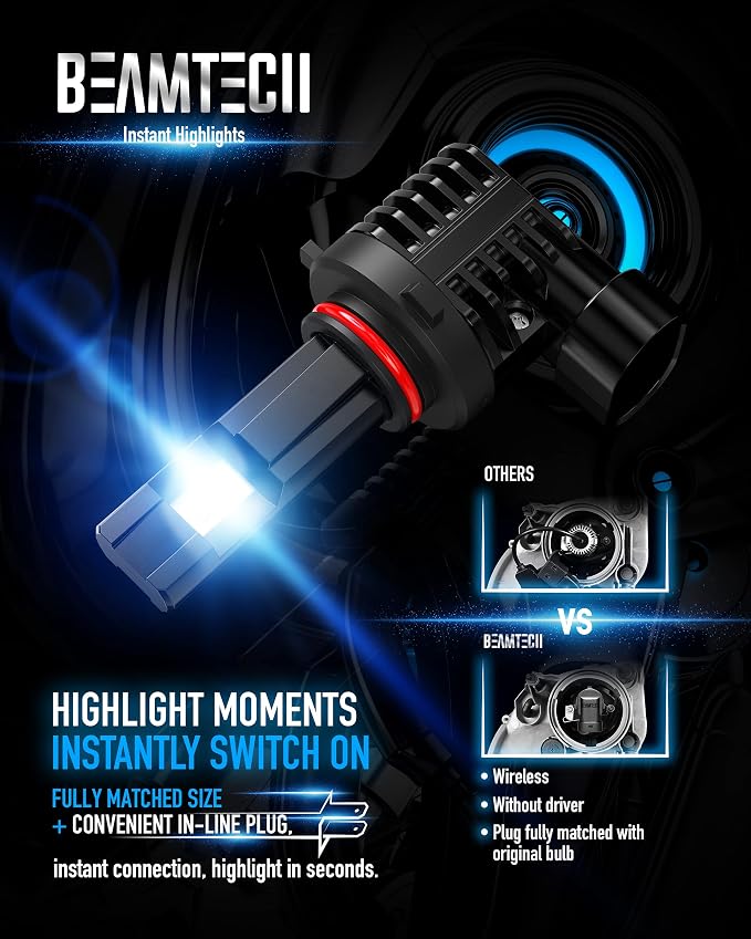 BEAMTECH 9005 Fog Light Bulb, HB3 Fog Bulb 6500K Fog Light or ATV UTV Off Road - Image 2