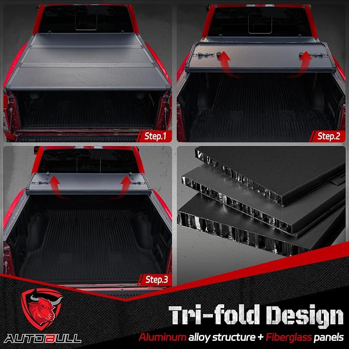 Hard Top Tri Fold tonneau Cover Compatible - Image 3