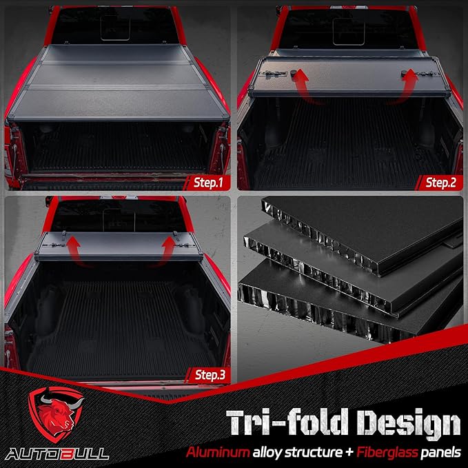Hard Top Tri Fold tonneau Cover Compatible - Image 3
