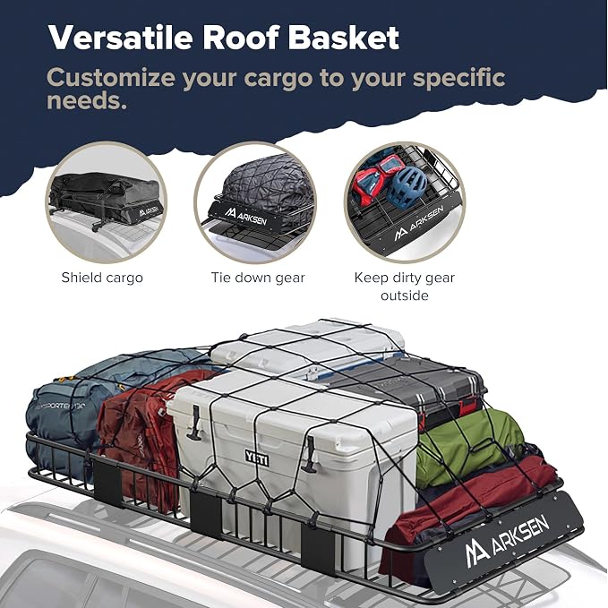 ARKSEN 84 x 39 x 6 Inch Universal 150LB Heavy Duty Roof Rack Cargo - Image 4