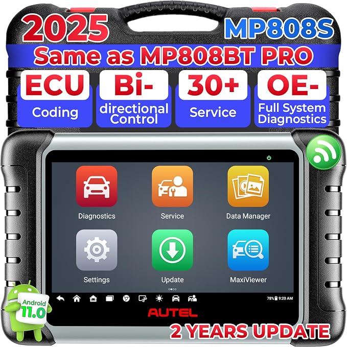 Autel MaxiPRO MP808S Scanner, 2025 2-Year Update MP808S Up of MaxiSys MS906BT by Autel