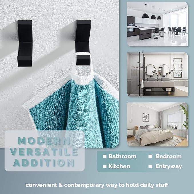 Angle Simple Bathroom Towel Hooks, SUS 304 Stainless Steel Robe Coat Holder - Image 7