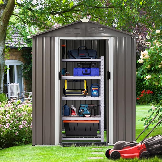 Shintenchi 5x3 FT Outdoor Storage Shed - Image 2