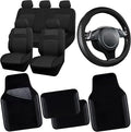 CAR PASS 3D Air Mesh Car Seat Covers Full Sets w/5mm Sponge, Steering Wheel by CARPASS