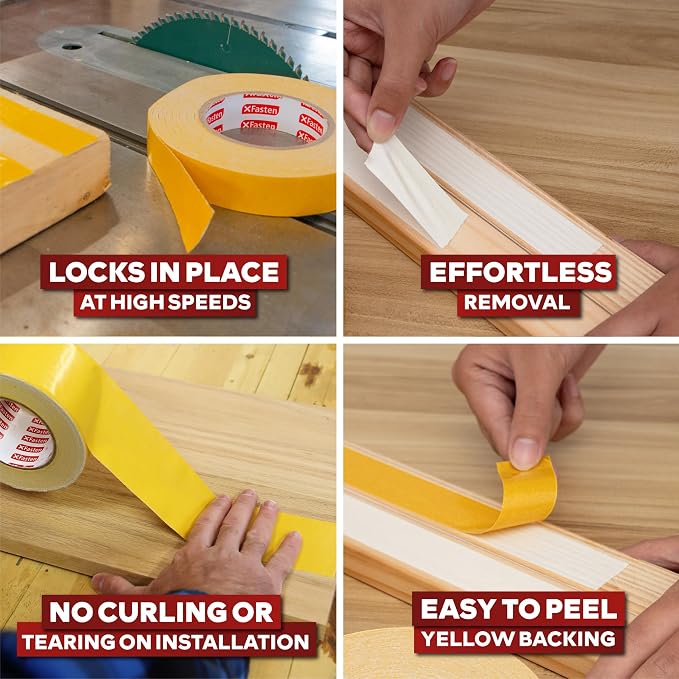 XFasten Double Sided Woodworking Tape 4 Inches x 90 Feet, Residue-Free and - Image 5