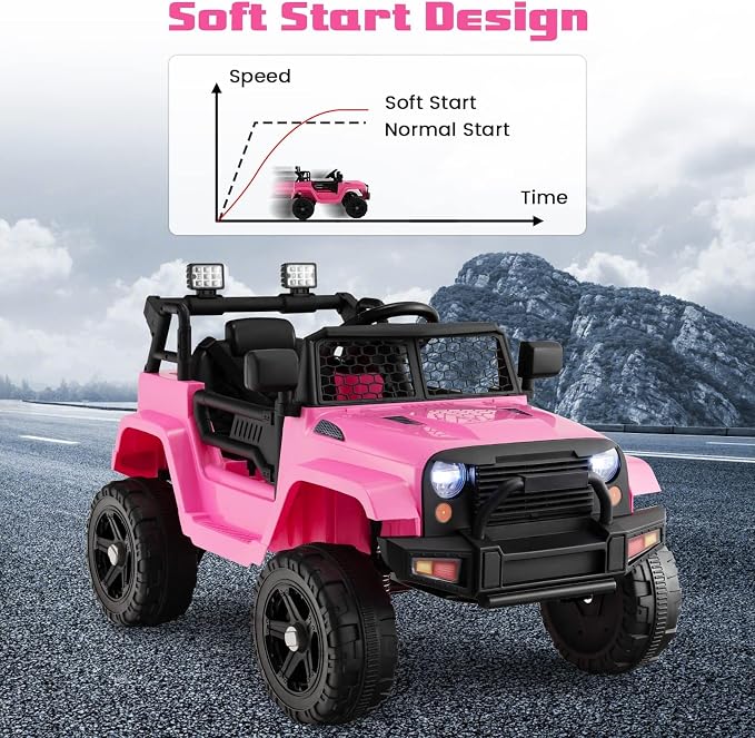 OLAKIDS Kids Ride On Truck, 12V Electric Vehicle Jeep Car - Image 7