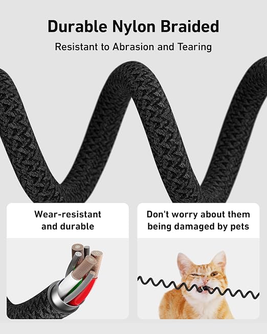Coiled USB C to USB C and Lightning Cable 2 in 1, 3FT 2Pack Braided Cord Fast - Image 6