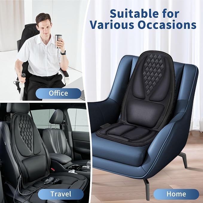 Back Massage Chair Pad with 3D Lumbar Support, Electric Back Massager - Image 5