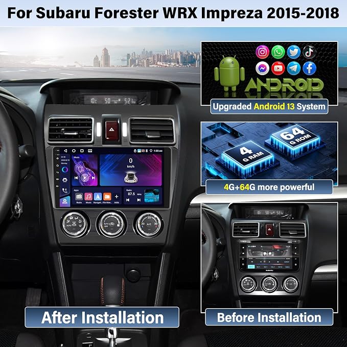 UNITOPSCI 4G+64G Radio for Subaru Forester WRX Impreza 2015-2018 Android Car - Image 2