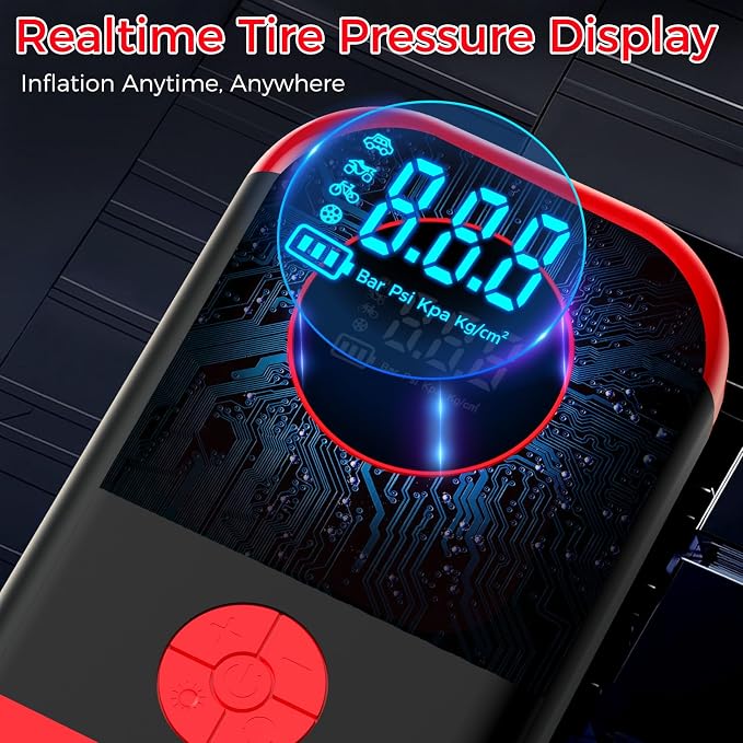 Tire Inflator Portable Air Compressor, 5X Faster Inflation 150PSI＆20000mAh - Image 4