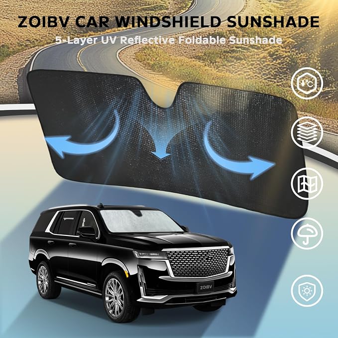 Windshield Sun Shade for Cadillac Escalade 2021-2025 - Image 3