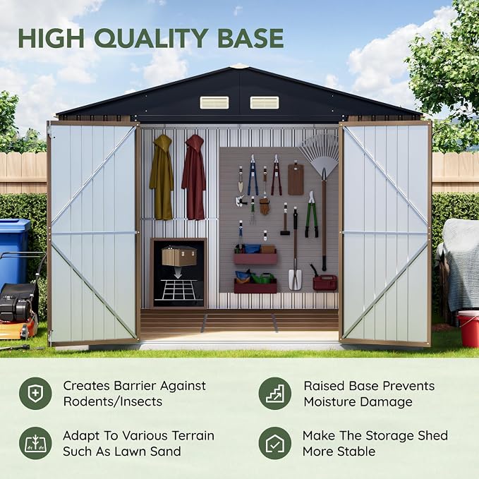 10x10 FT Outdoor Metal Storage Shed - Image 3