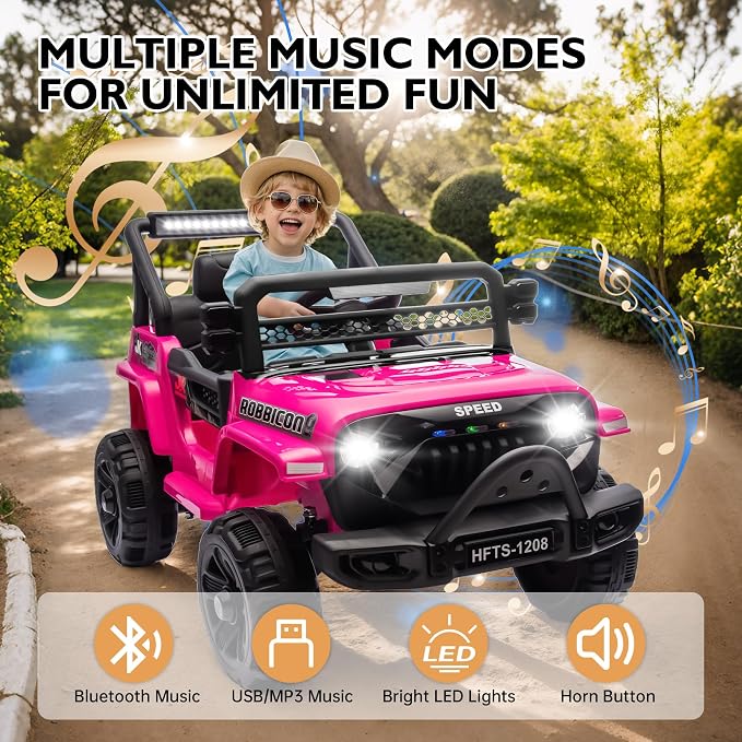 12V Ride on Electric Truck Car for Kids, 12V Kids Electric Vehicles w/Remote - Image 7