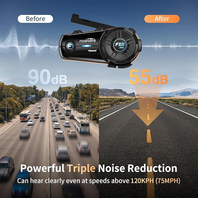 Fodsports FX8 Pro Motorcycle Communication Systems - Image 7