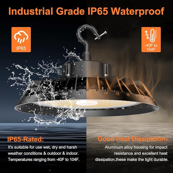LED High Bay Lights, Super Bright 200W UFO High Bay LED Shop Lights, 30000LM - Image 4